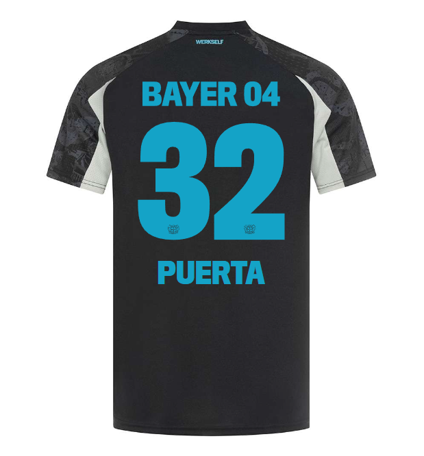 ausweichtrikot castore erwachsene – 32 gustavo puerta | Bayer 04 Leverkusen Fanshop | Bayer 04 Leverkusen Fanshop