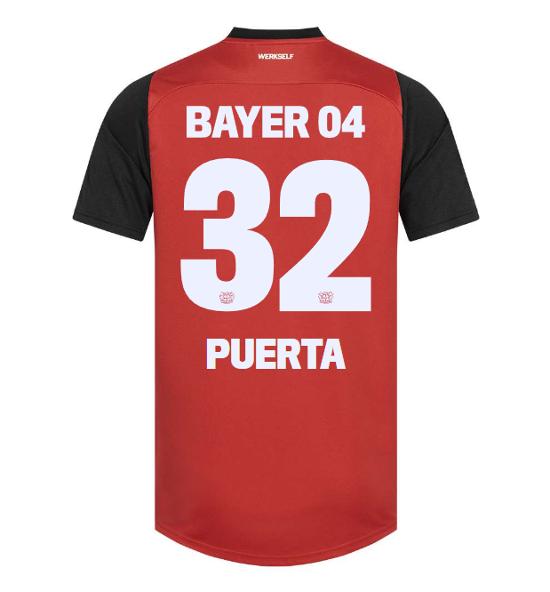 heimtrikot pro castore – 32 gustavo puerta | Bayer 04 Leverkusen Fanshop | Bayer 04 Leverkusen Fanshop